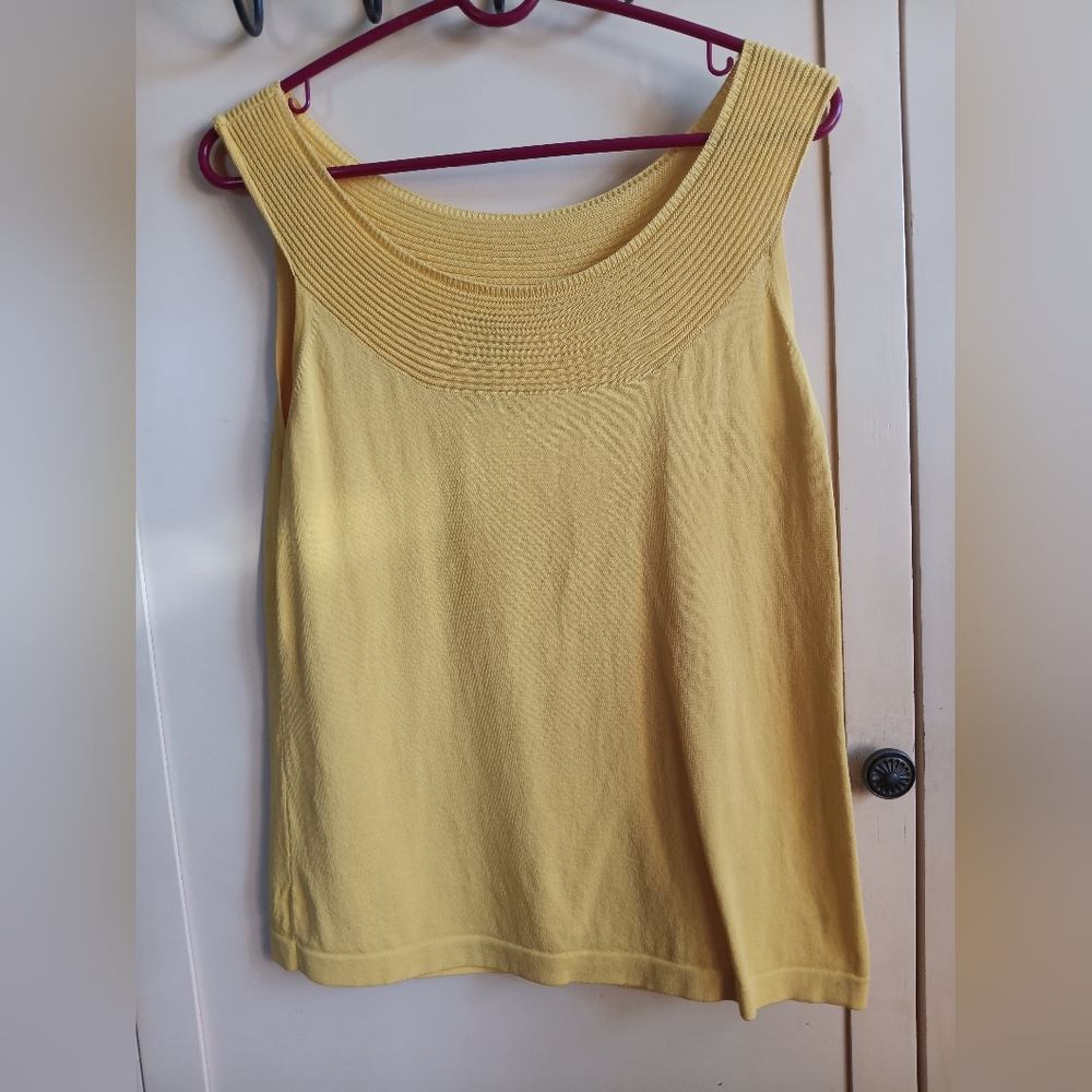 Womens Multiples Yellow Tank Top Size L